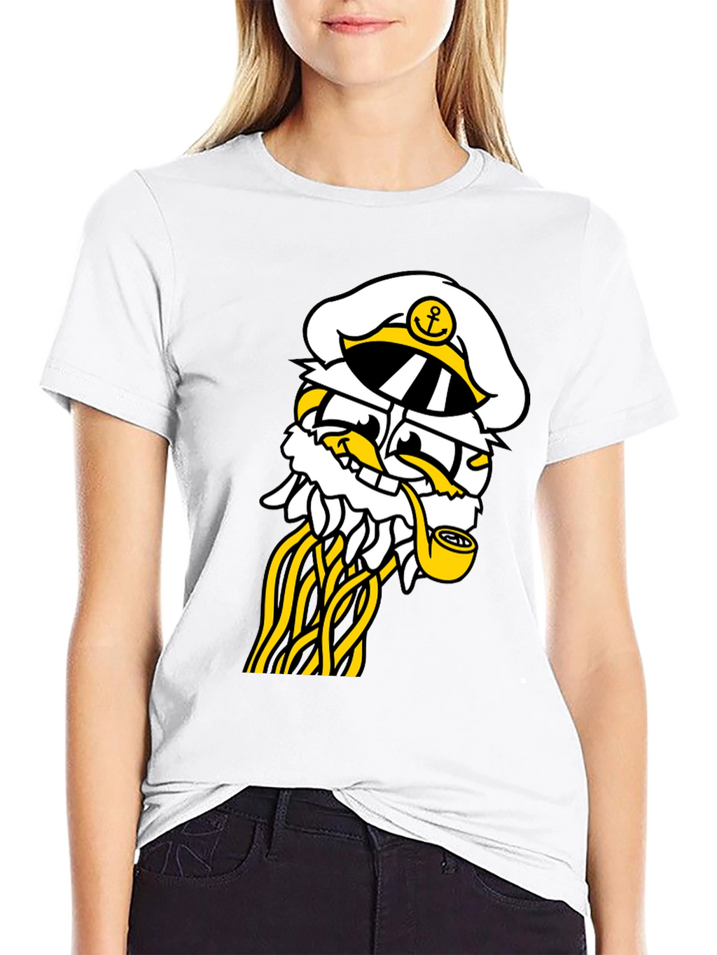 Captain Cartoon T-Shirt - Black Cotton Blend