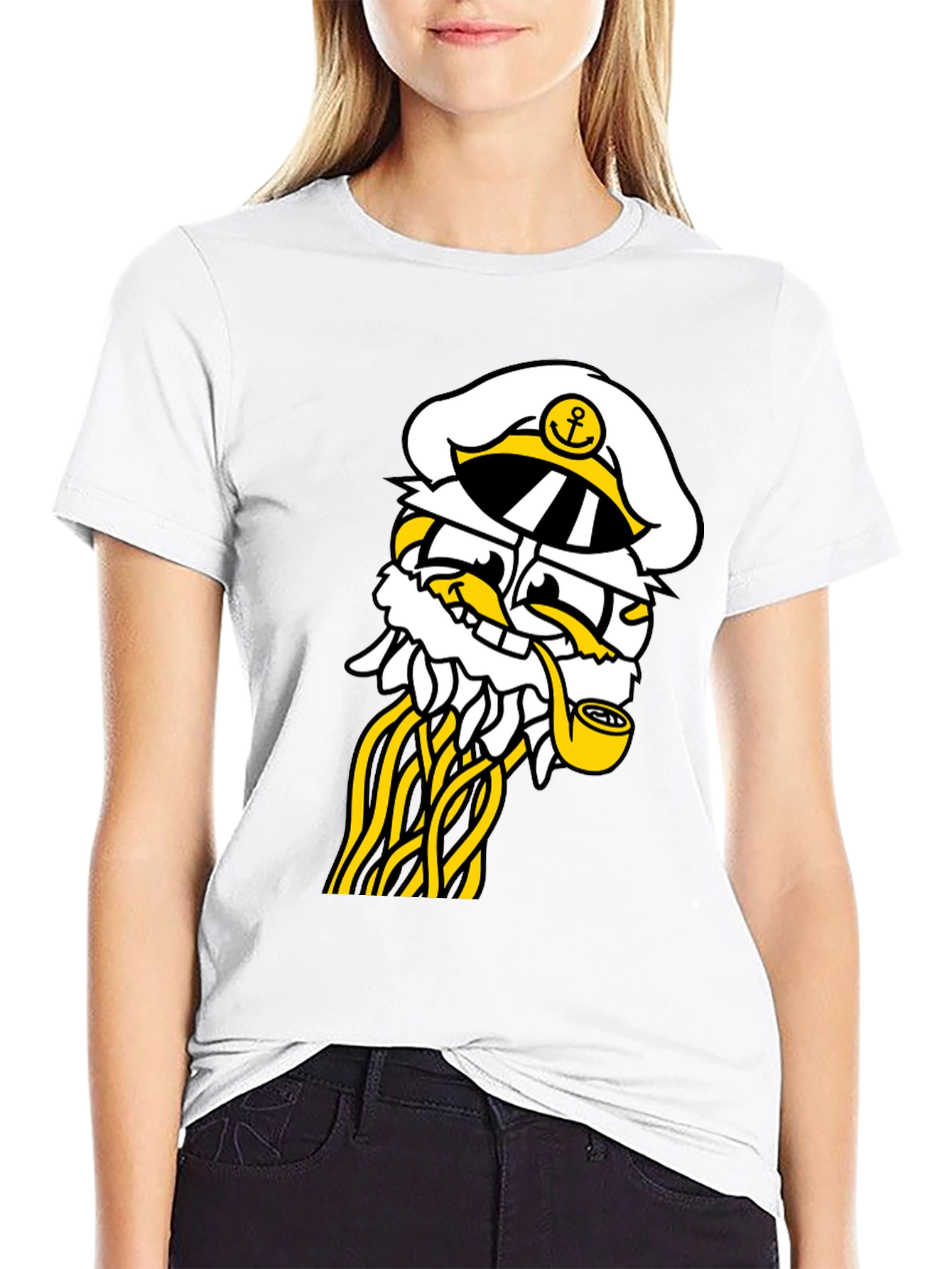 Captain Cartoon T-Shirt - Black Cotton Blend