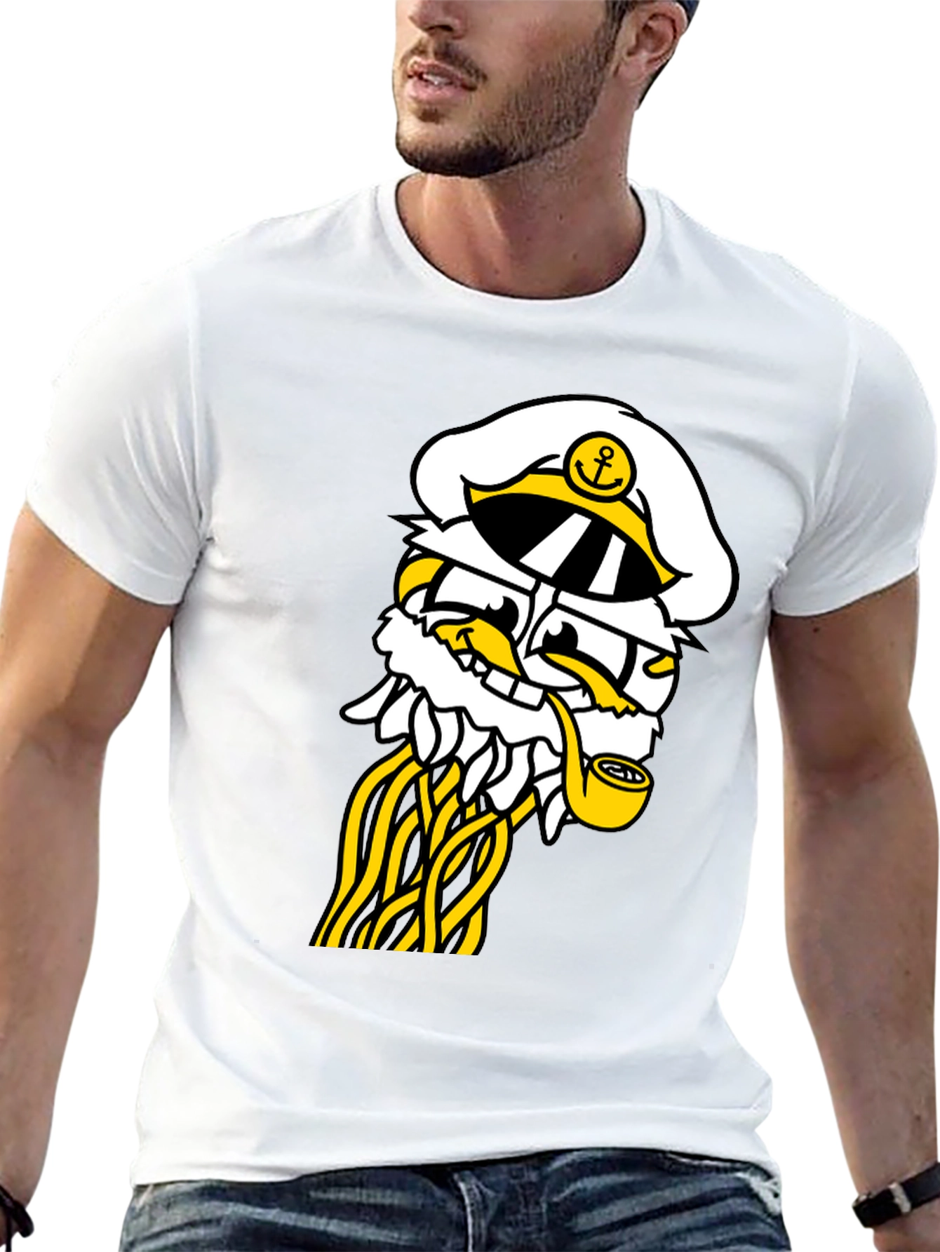 Captain Cartoon T-Shirt - Black Cotton Blend