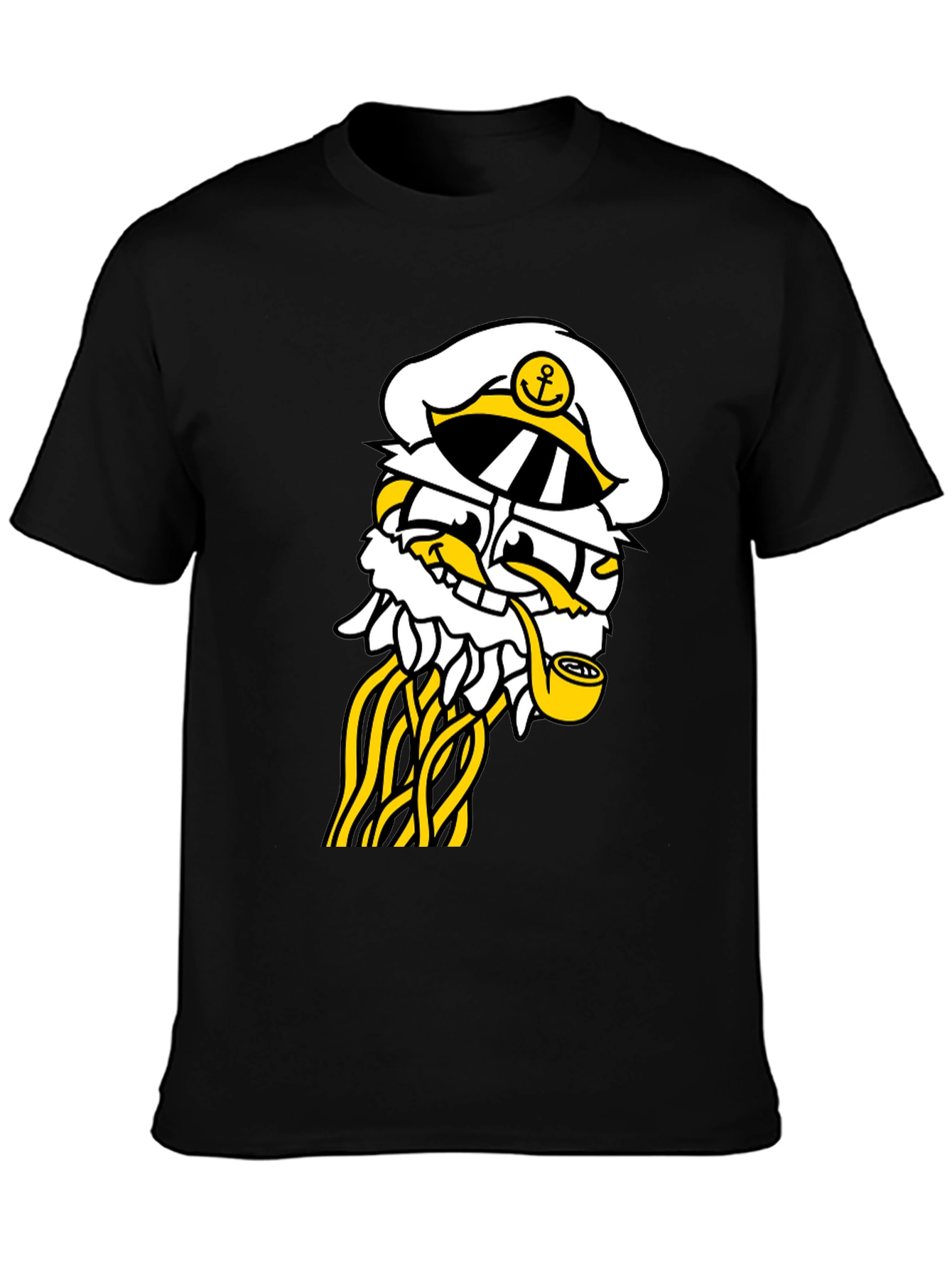 Captain Cartoon T-Shirt - Black Cotton Blend
