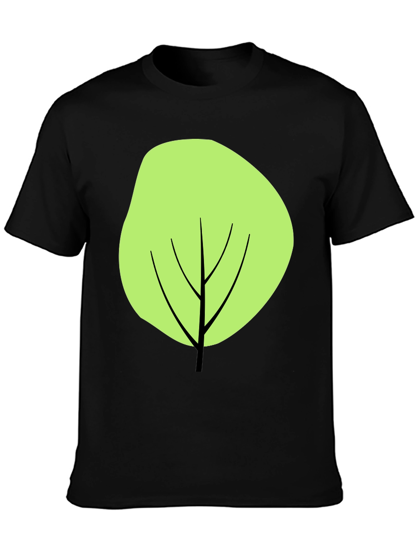 Modern Tree Graphic Tee - Casual Black T-Shirt
