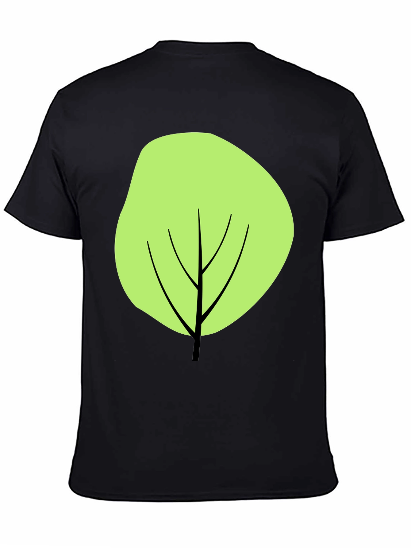 Modern Tree Graphic Tee - Casual Black T-Shirt