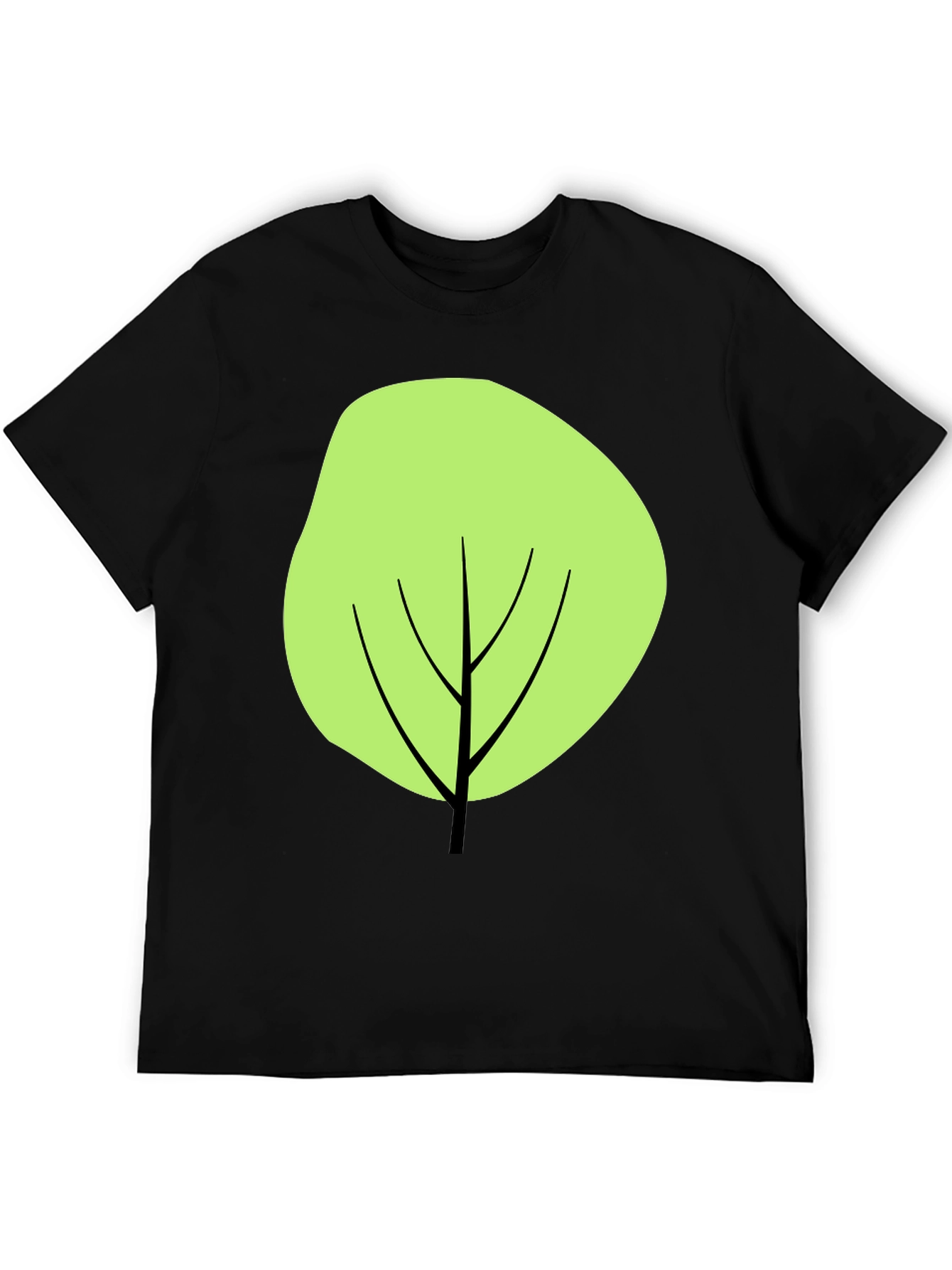 Modern Tree Graphic Tee - Casual Black T-Shirt