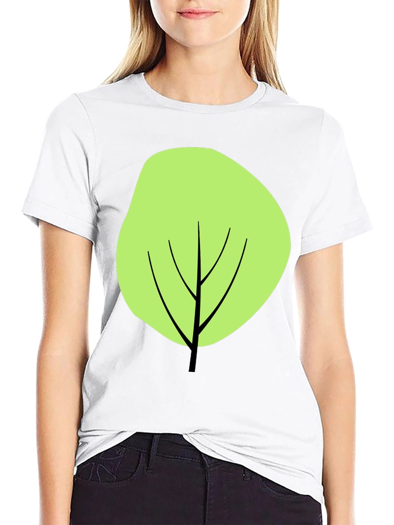 Modern Tree Graphic Tee - Casual Black T-Shirt
