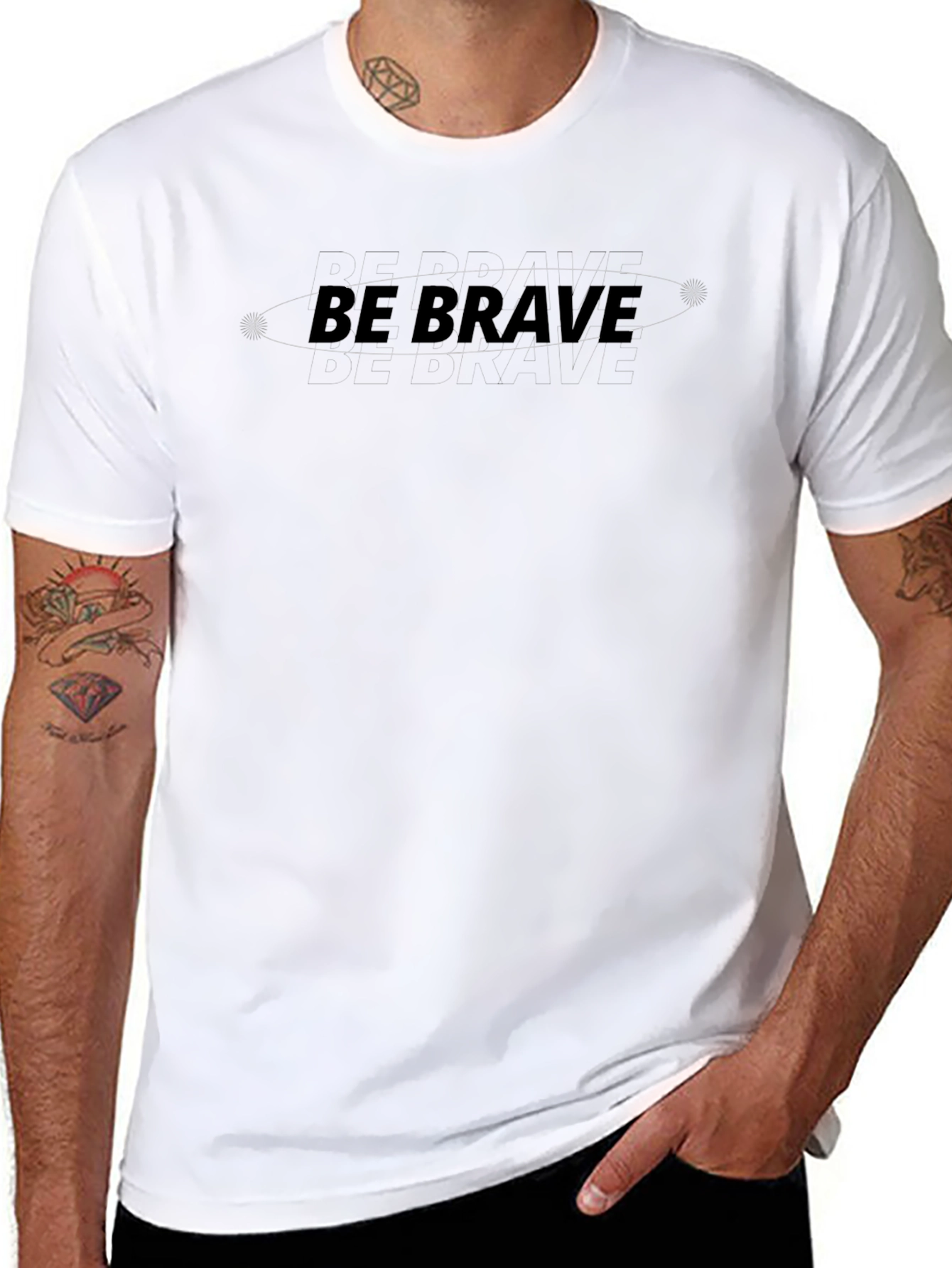 Be Brave Black Graphic Tee - Stylish Comfort Fit
