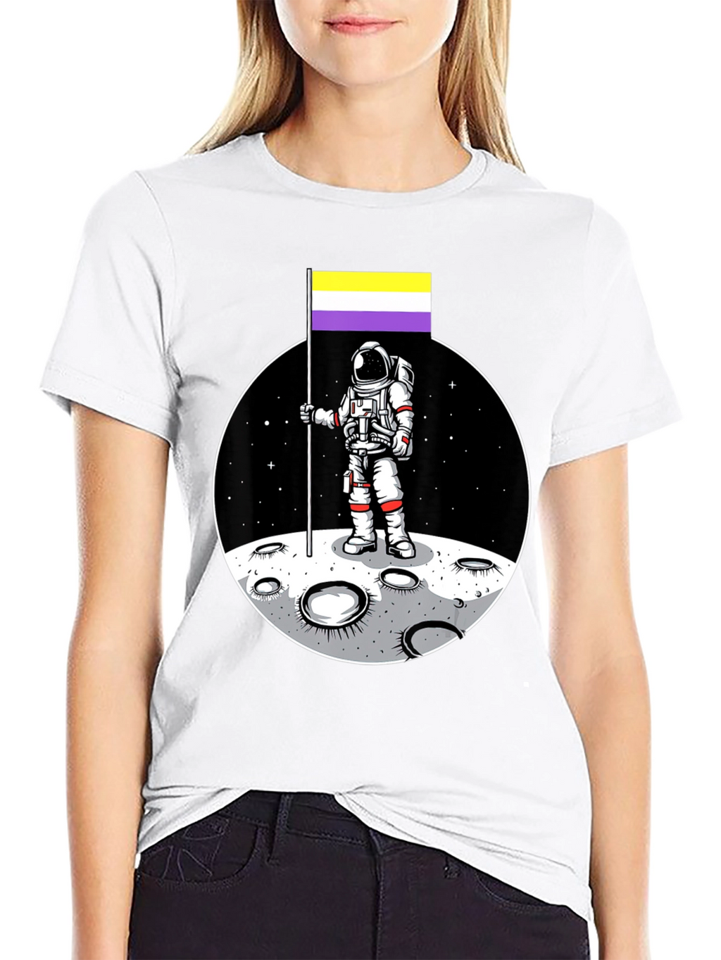 Astronaut Nonbinary Pride Flag T-Shirt