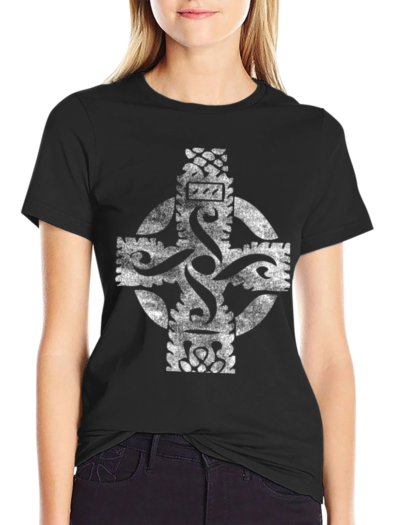 Celtic Cross Graphic Print Mens T-Shirt