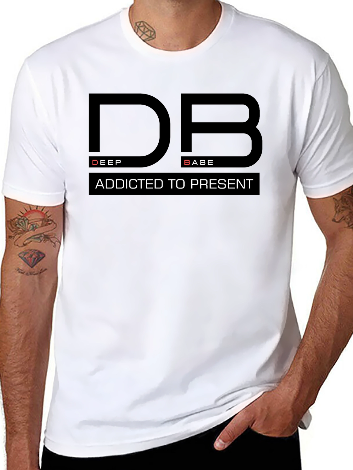 Deep Base Addicted to Present Black T-Shirt