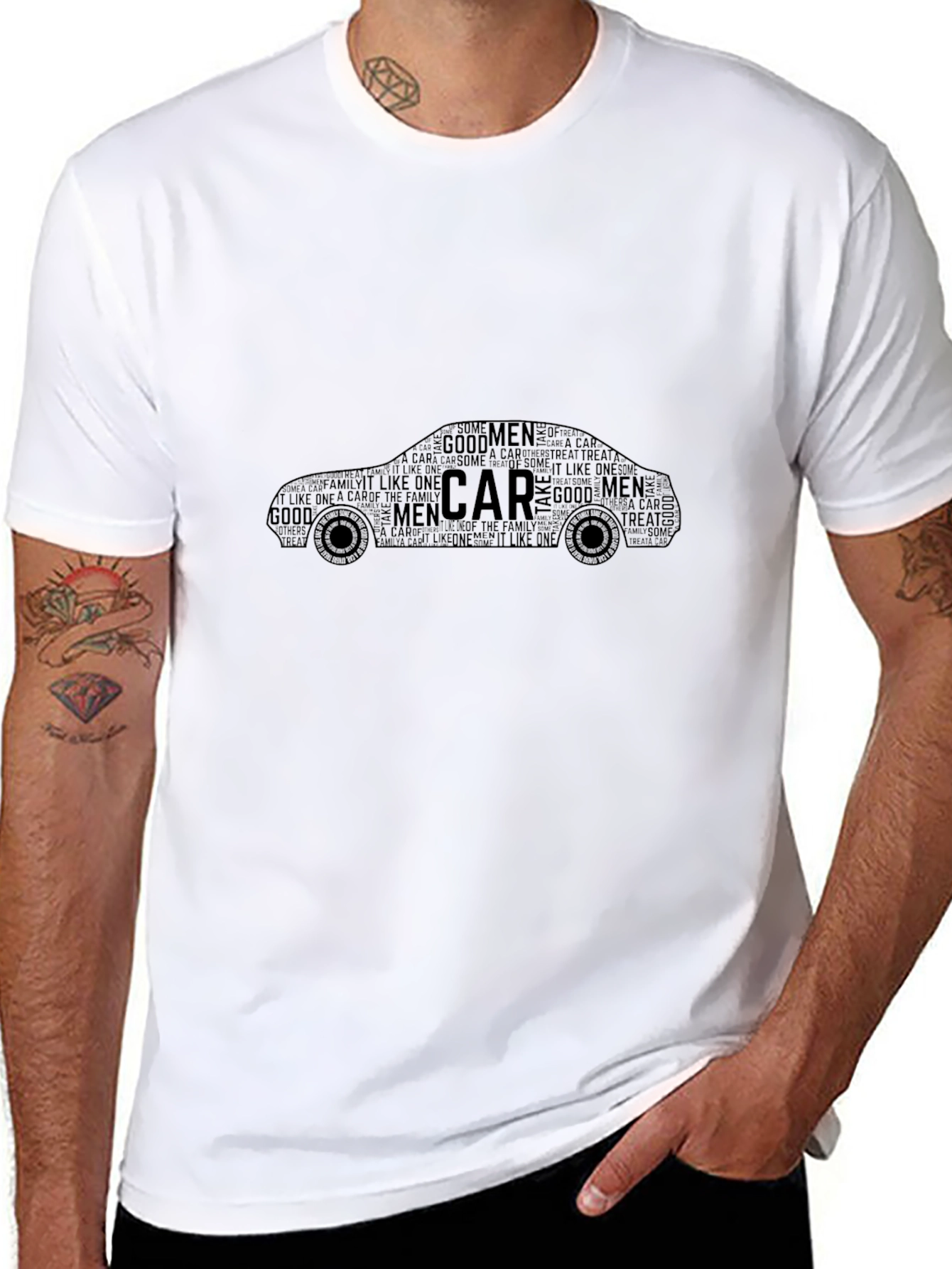 Car Enthusiast Word Art Black T-Shirt