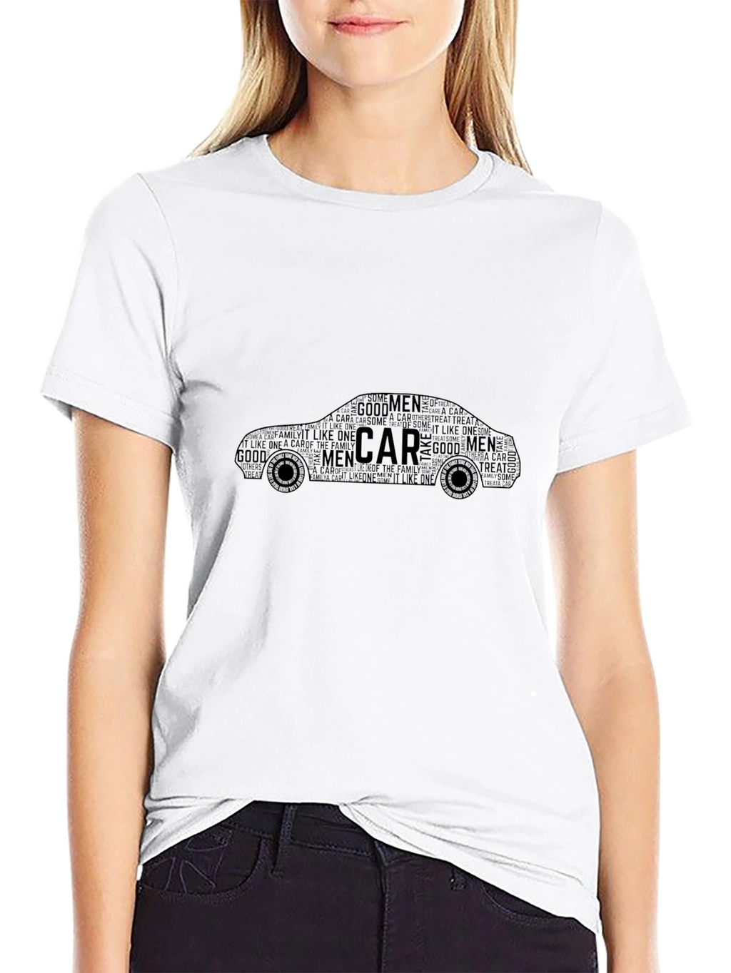 Car Enthusiast Word Art Black T-Shirt