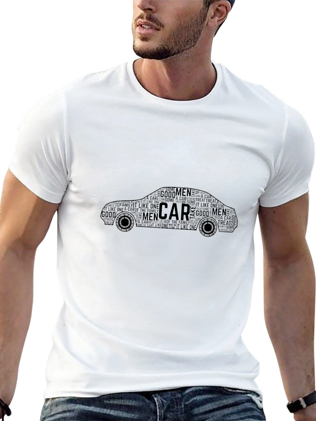 Car Enthusiast Word Art Black T-Shirt