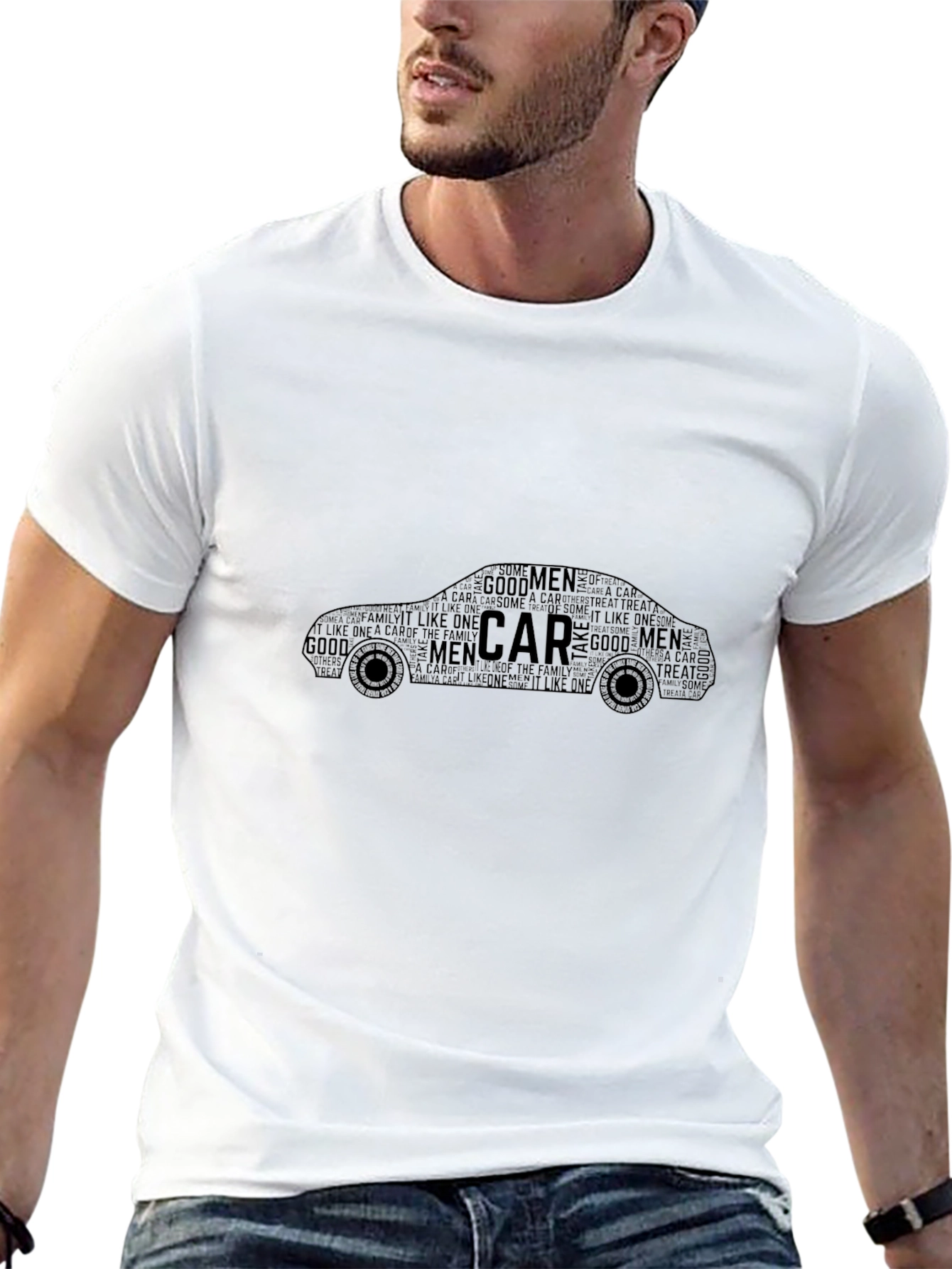 Car Enthusiast Word Art Black T-Shirt