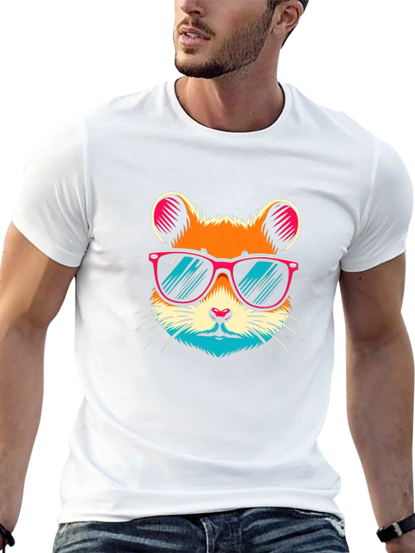 Cool Hamster Graphic Tee - Black Unisex T-Shirt