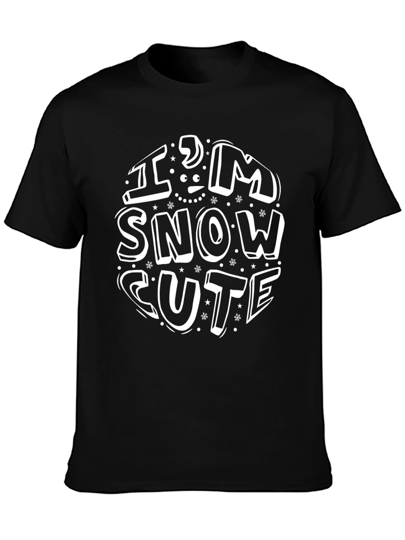 Im Snow Cute Graphic Tee - Black
