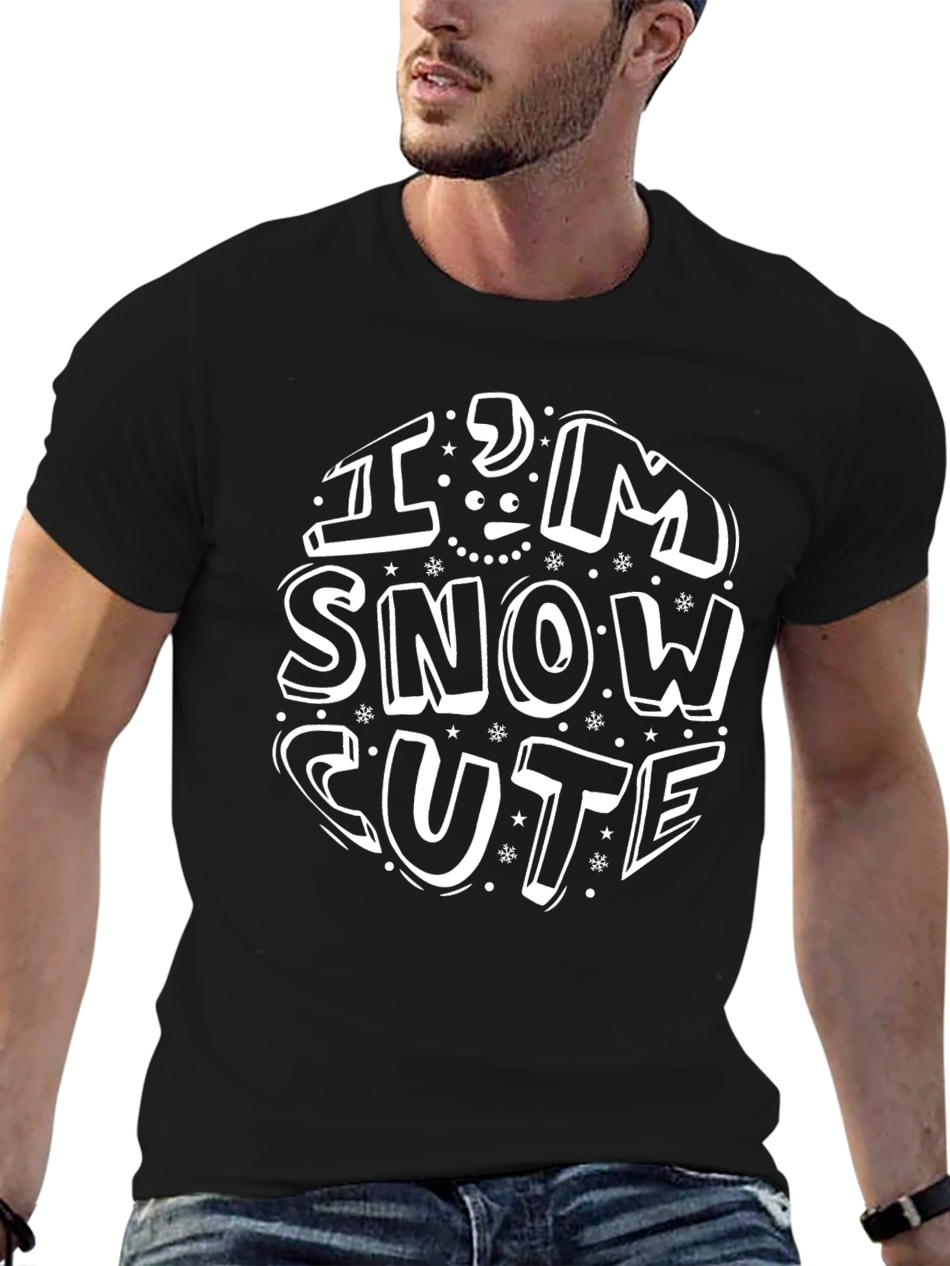 Im Snow Cute Graphic Tee - Black