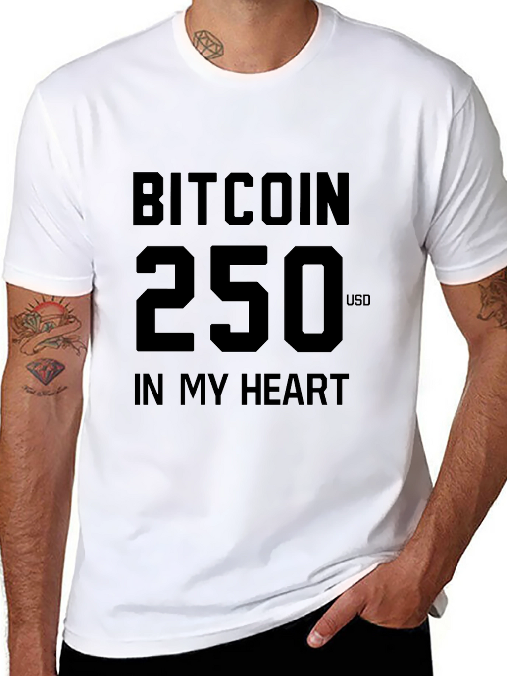 Bitcoin 250 USD Black T-Shirt