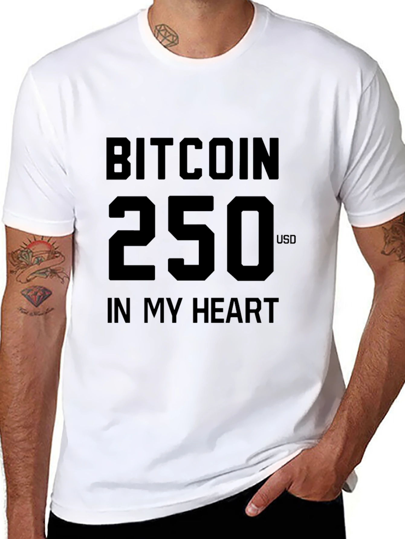 Bitcoin 250 USD Black T-Shirt