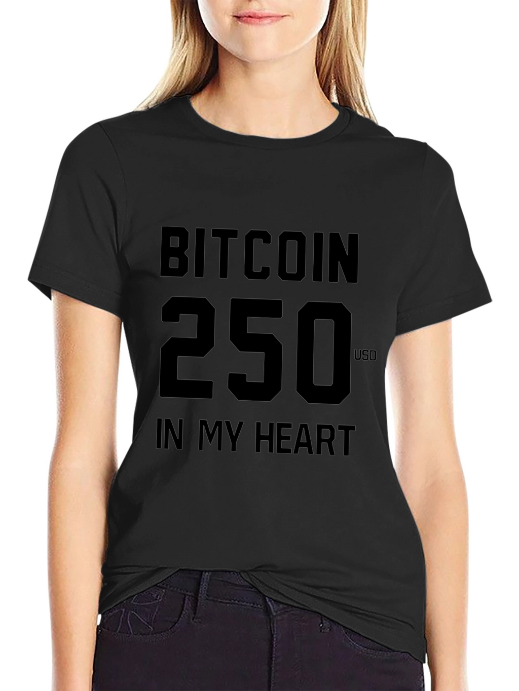 Bitcoin 250 USD Black T-Shirt