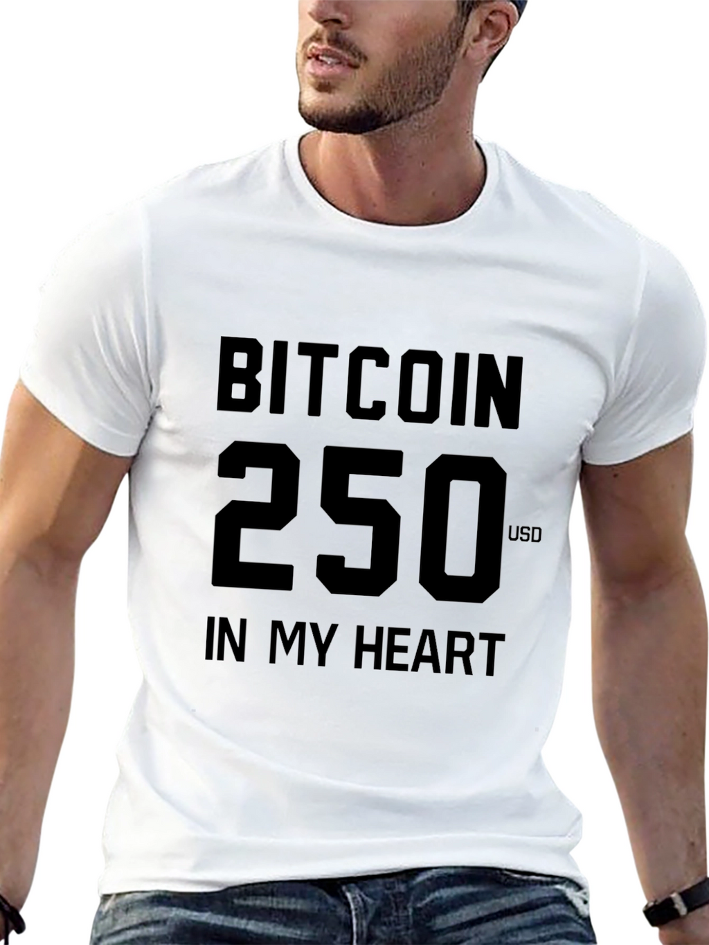 Bitcoin 250 USD Black T-Shirt
