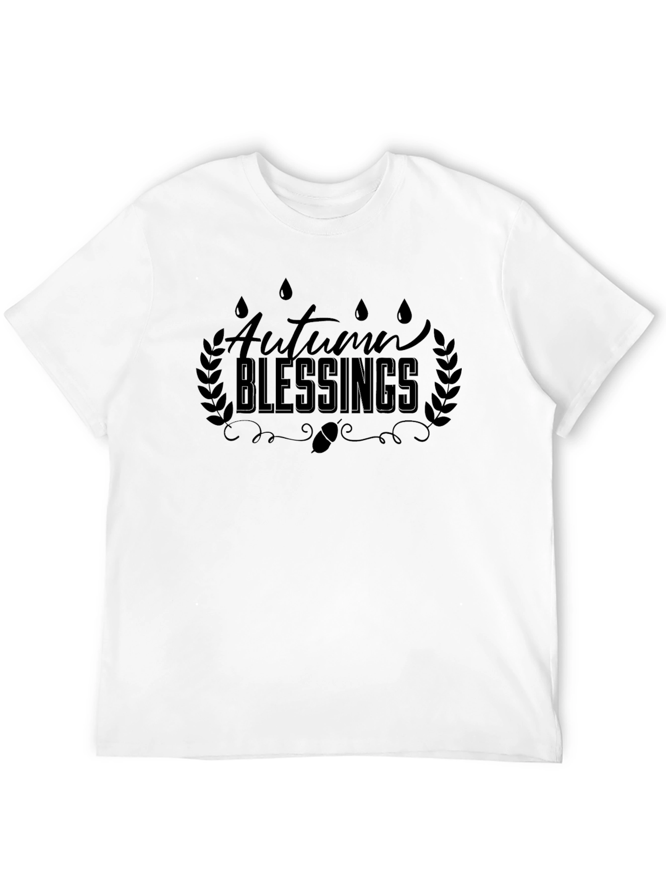 Autumn Blessings Black Graphic T-Shirt