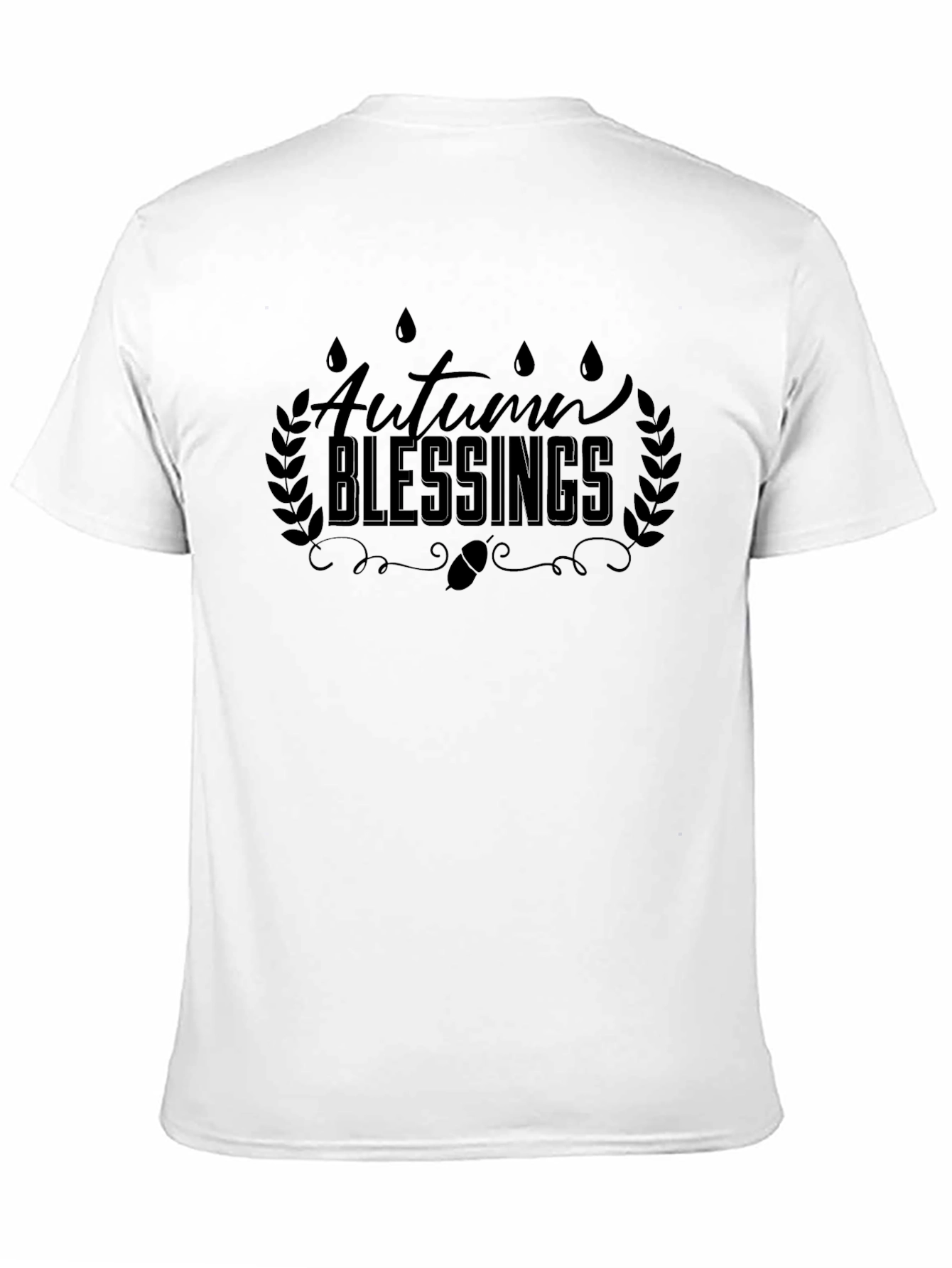 Autumn Blessings Black Graphic T-Shirt