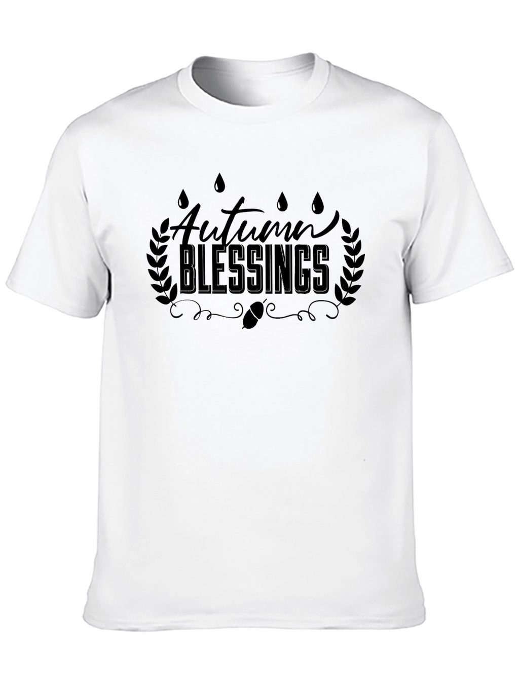 Autumn Blessings Black Graphic T-Shirt