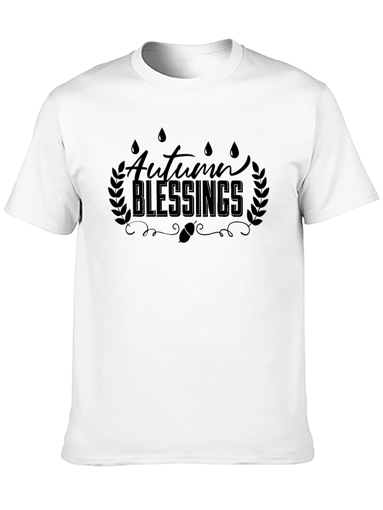 Autumn Blessings Black Graphic T-Shirt