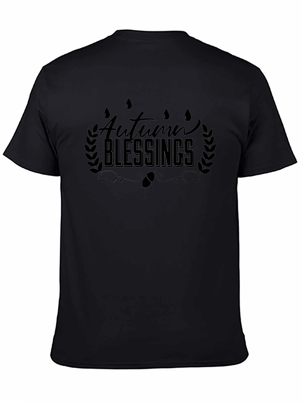 Autumn Blessings Black Graphic T-Shirt