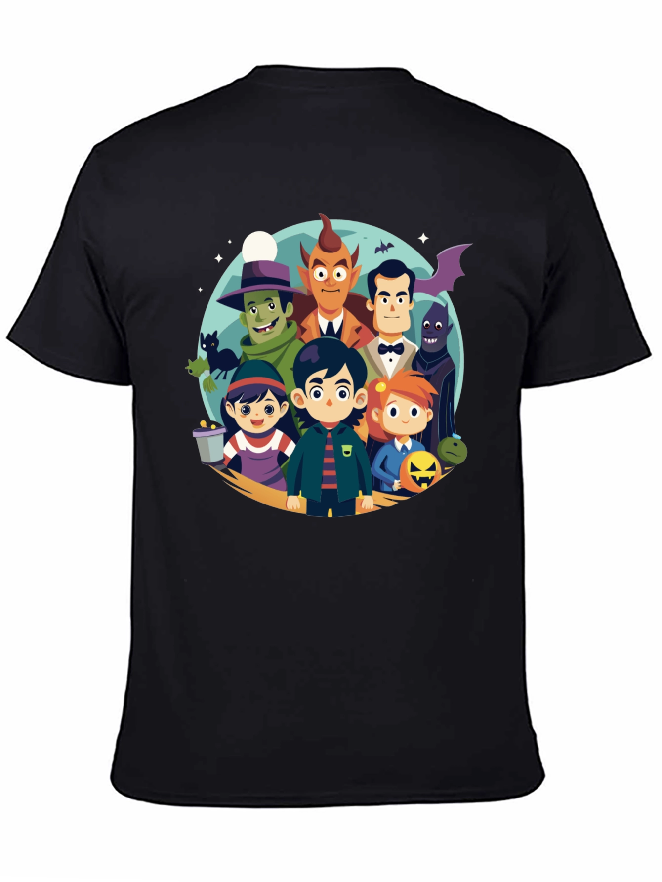 Cartoon Monster Squad Black T-Shirt