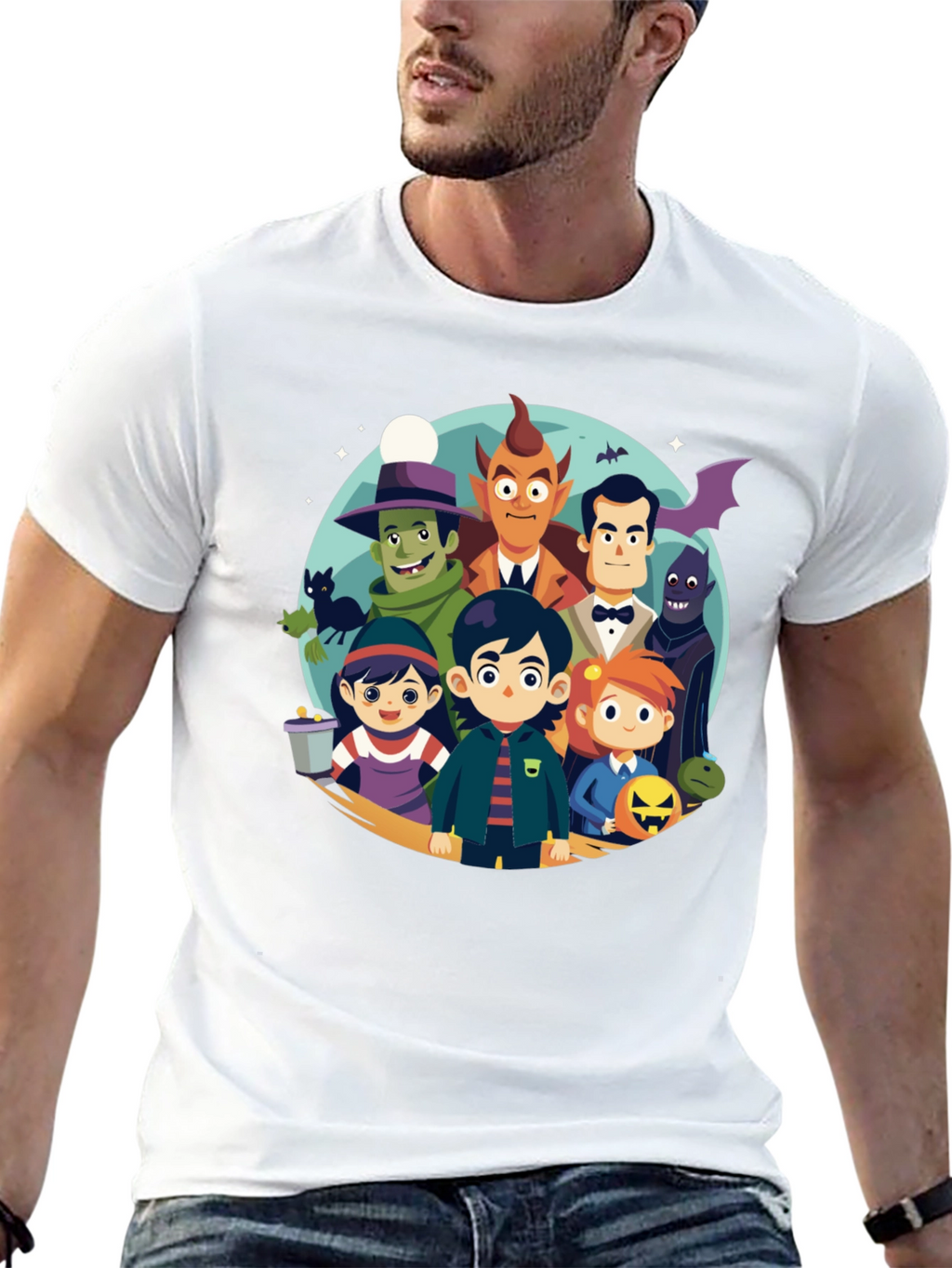 Cartoon Monster Squad Black T-Shirt