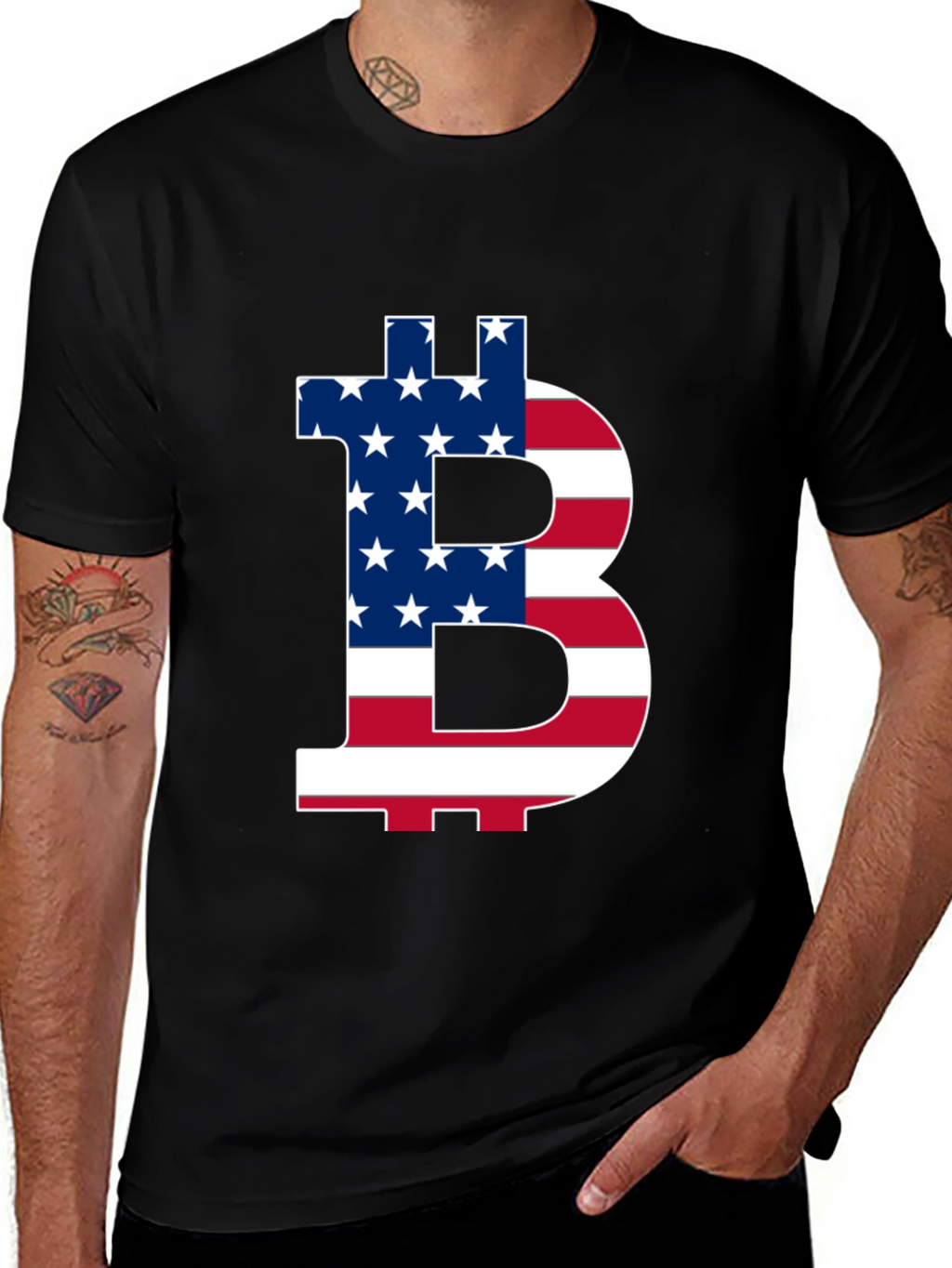 American Flag Bitcoin T-Shirt