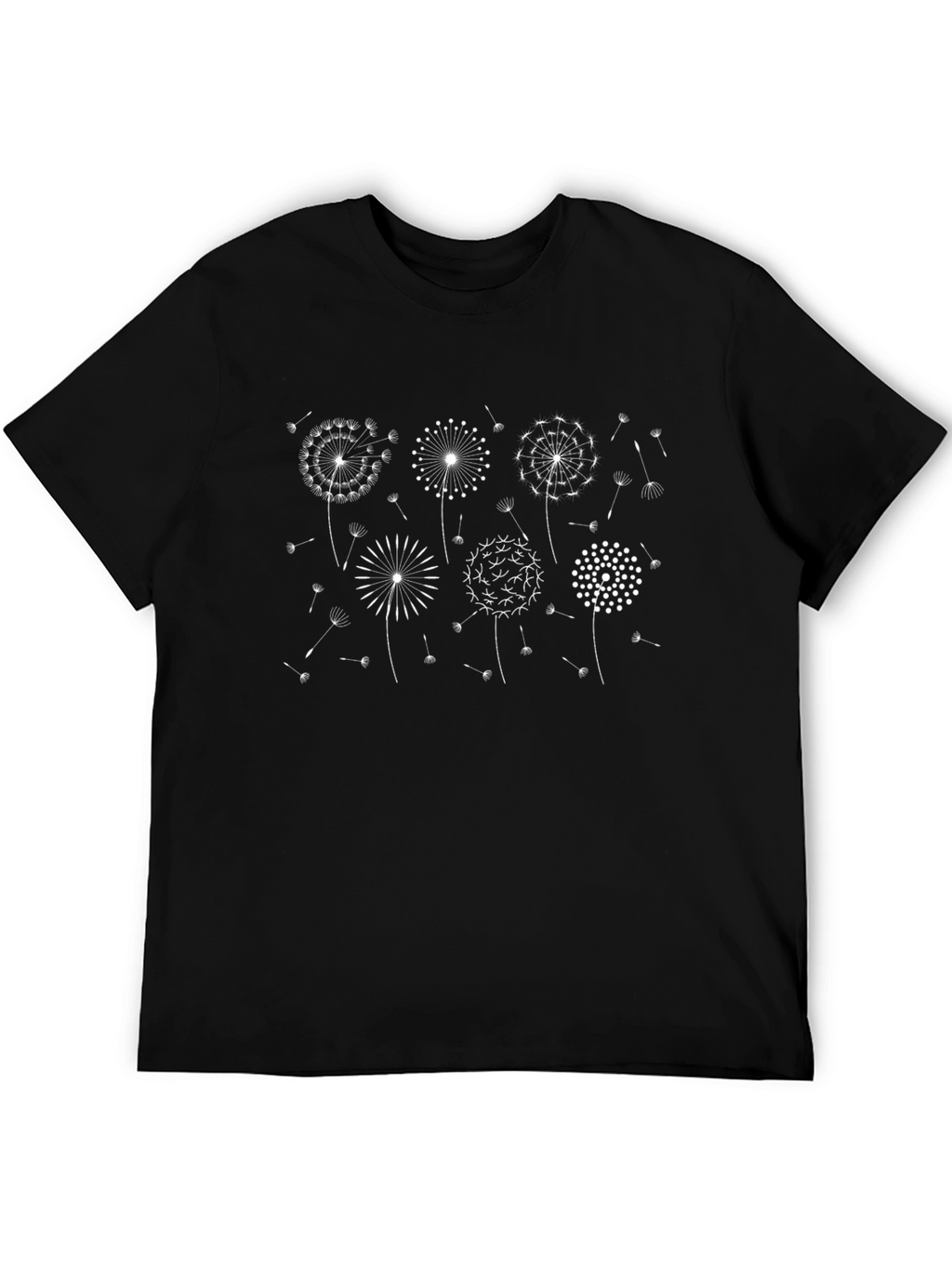 Dandelion Graphic Print Black T-Shirt