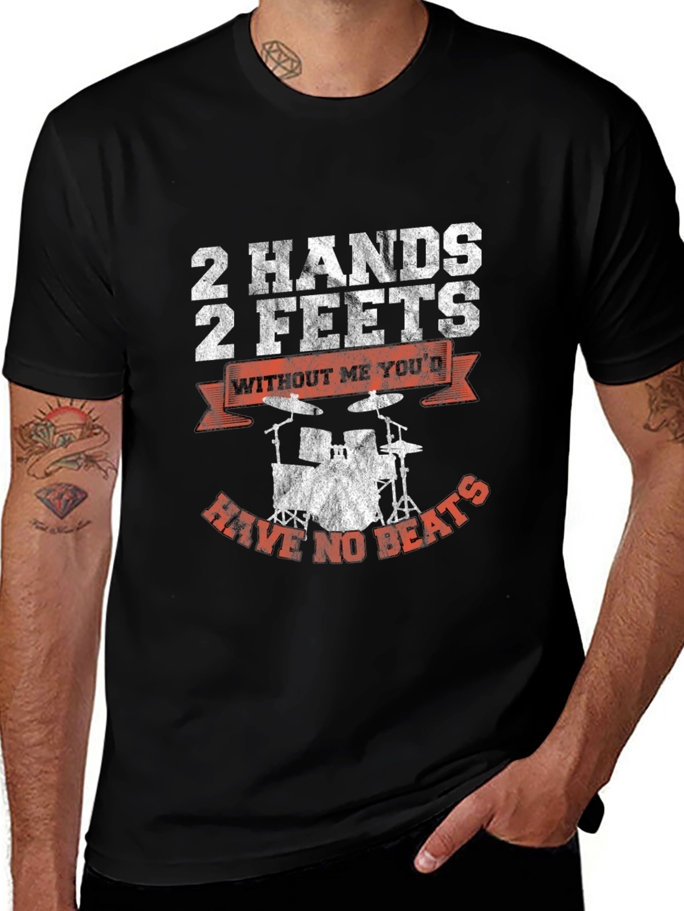 2 Hands 2 Feet Drummer Graphic Tee