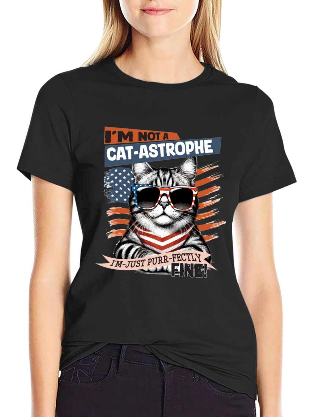 Cat-astrophe Purr-fectly Fine Graphic T-Shirt