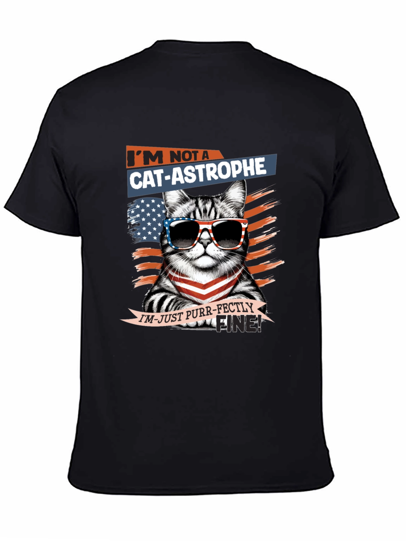 Cat-astrophe Purr-fectly Fine Graphic T-Shirt