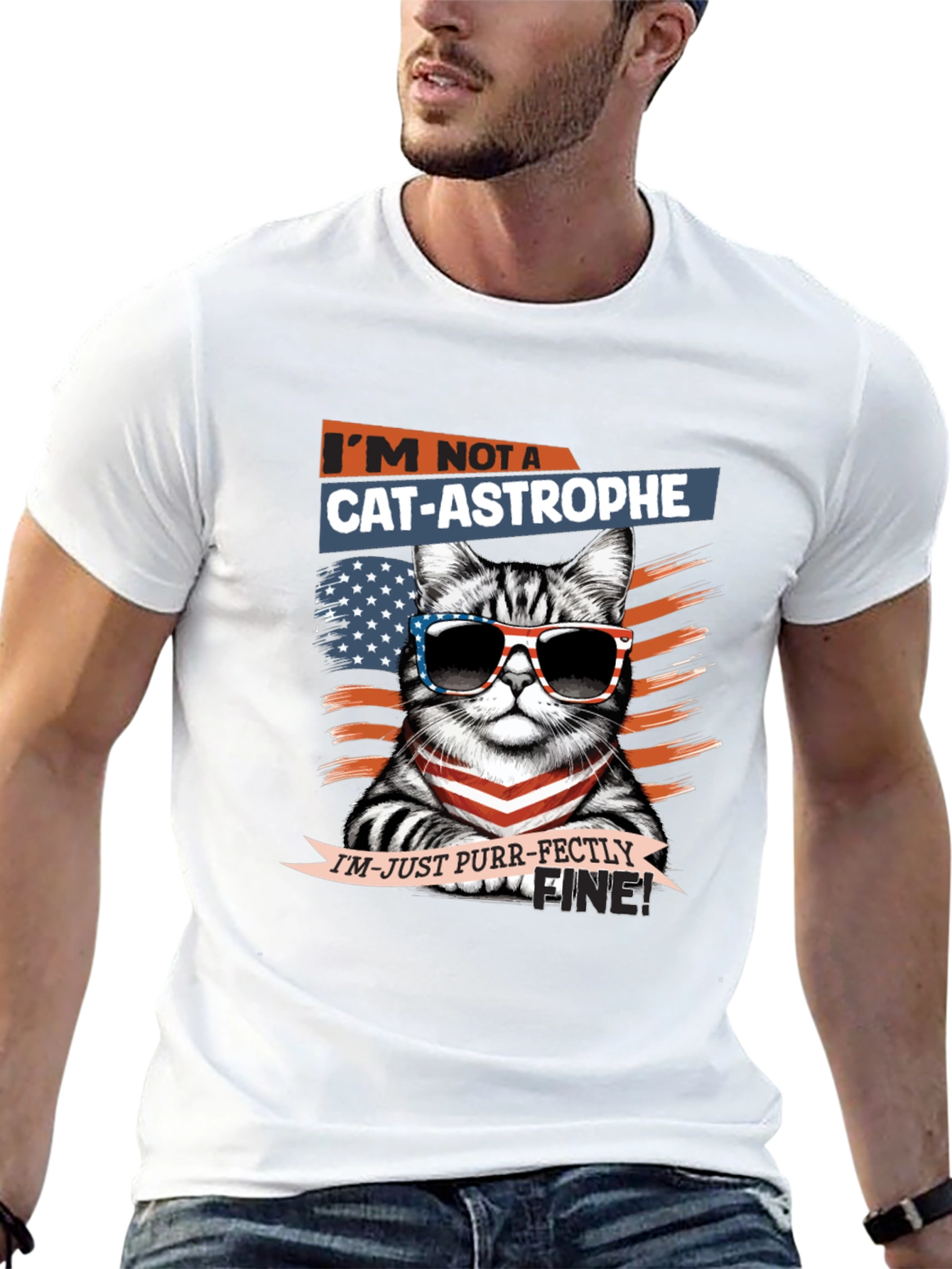 Cat-astrophe Purr-fectly Fine Graphic T-Shirt