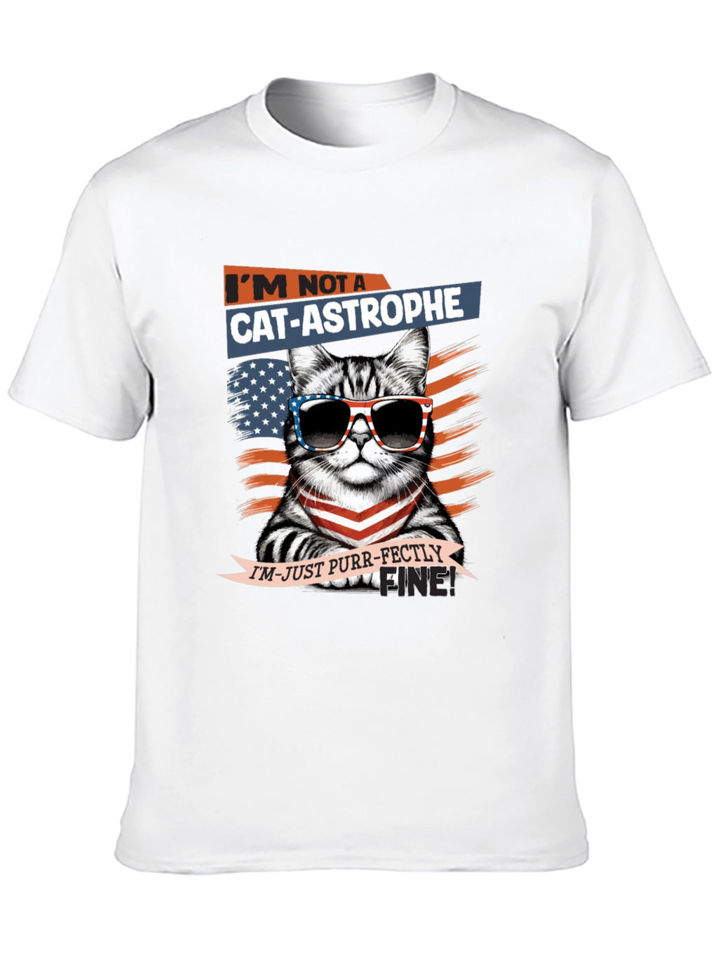Cat-astrophe Purr-fectly Fine Graphic T-Shirt