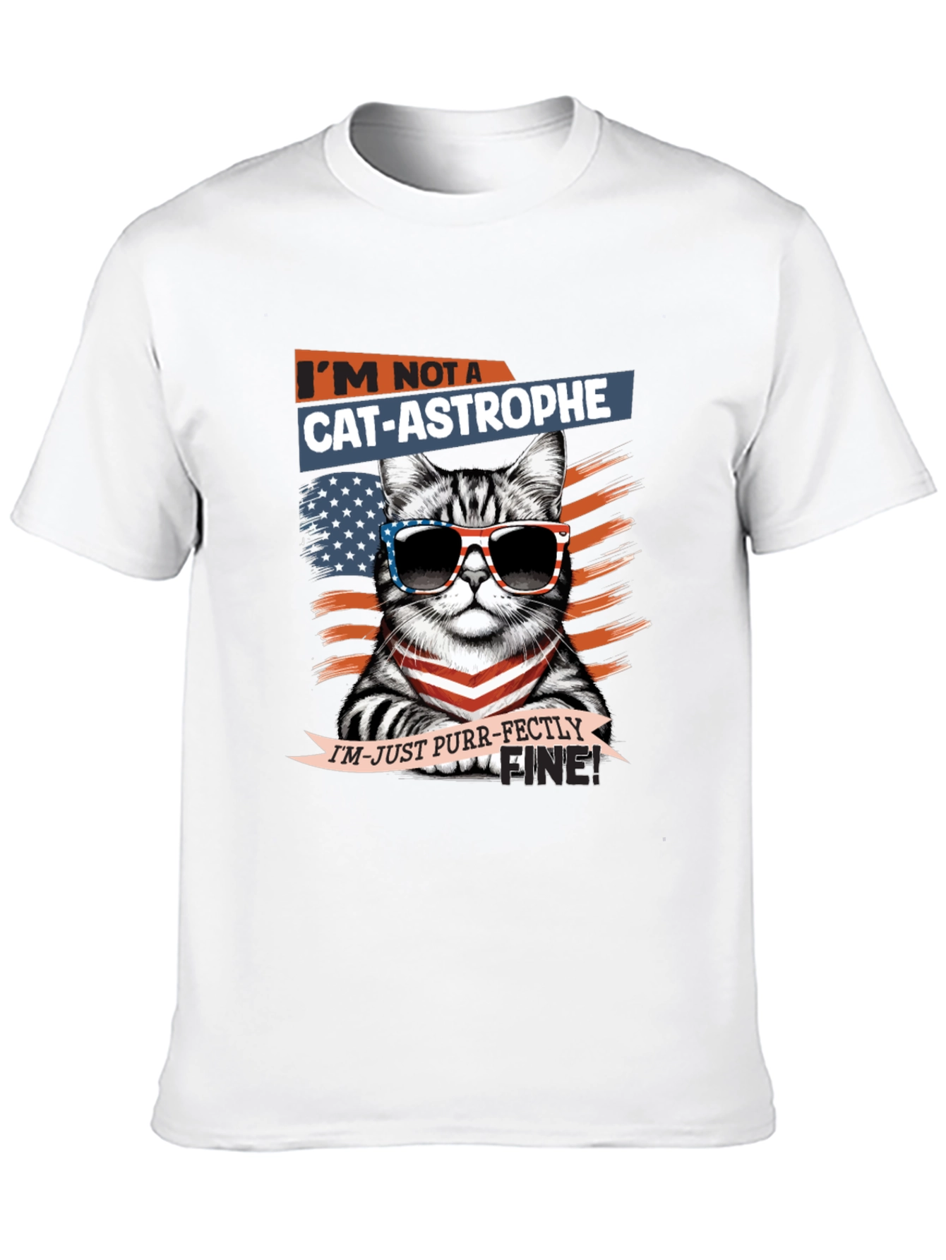 Cat-astrophe Purr-fectly Fine Graphic T-Shirt