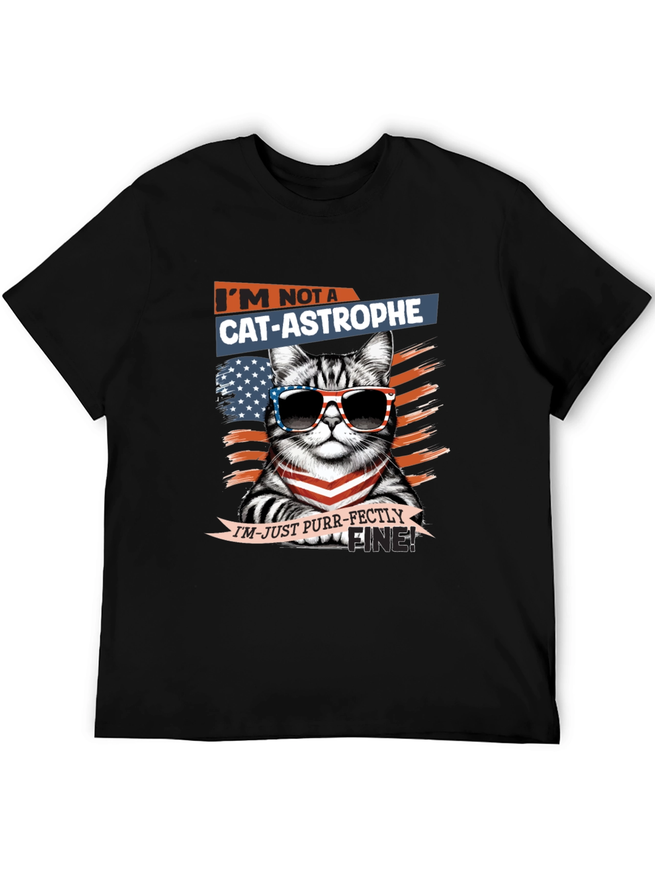 Cat-astrophe Purr-fectly Fine Graphic T-Shirt