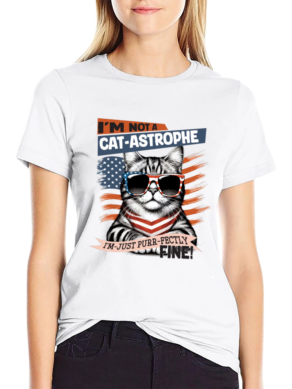 Cat-astrophe Purr-fectly Fine Graphic T-Shirt