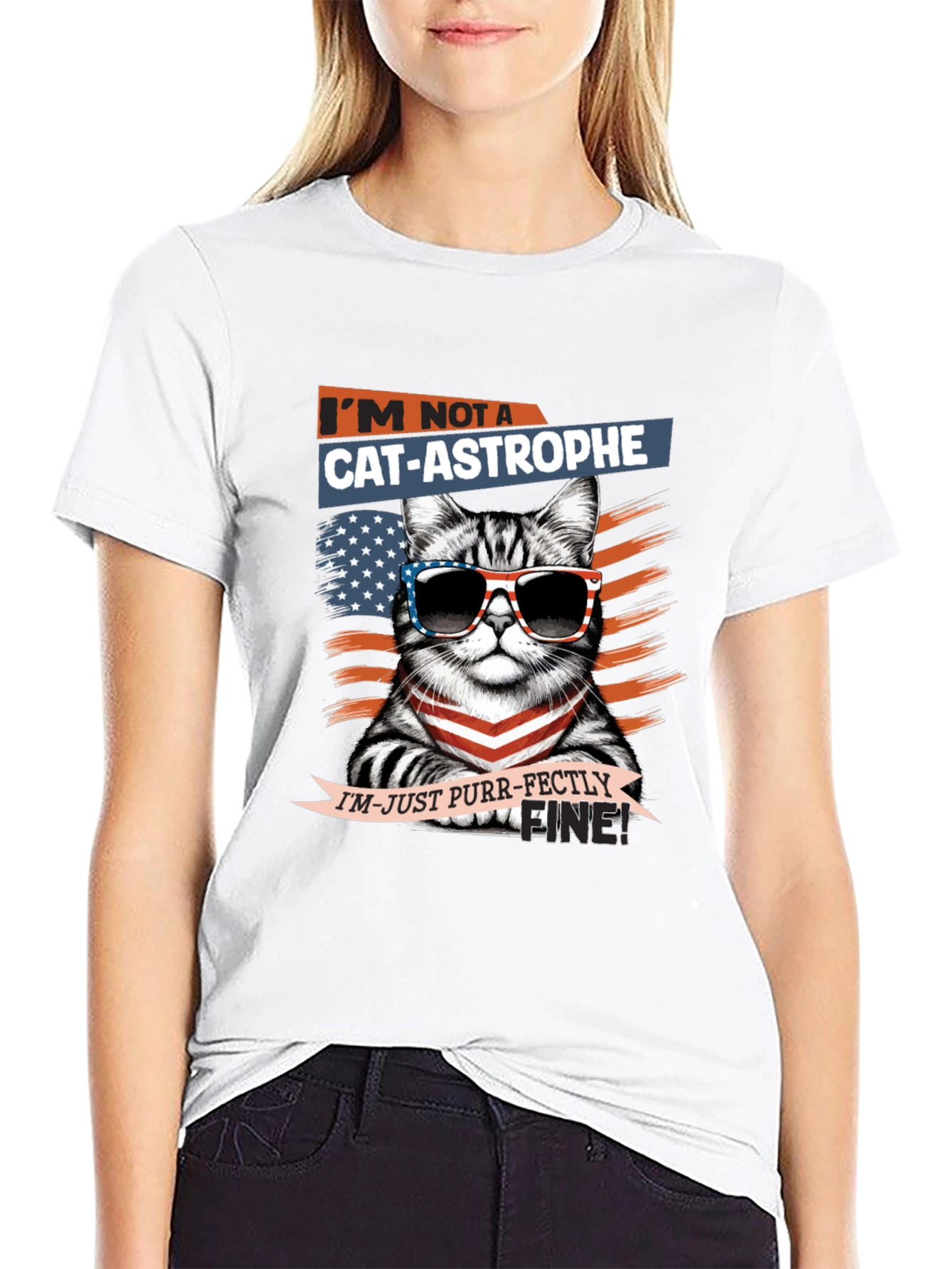 Cat-astrophe Purr-fectly Fine Graphic T-Shirt