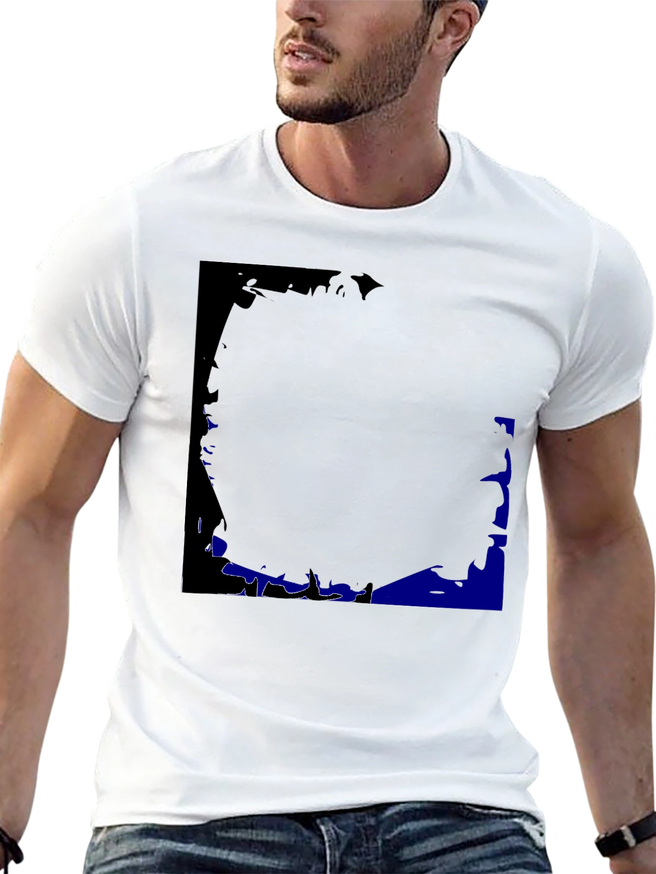Black Graphic Print Crew Neck T-Shirt