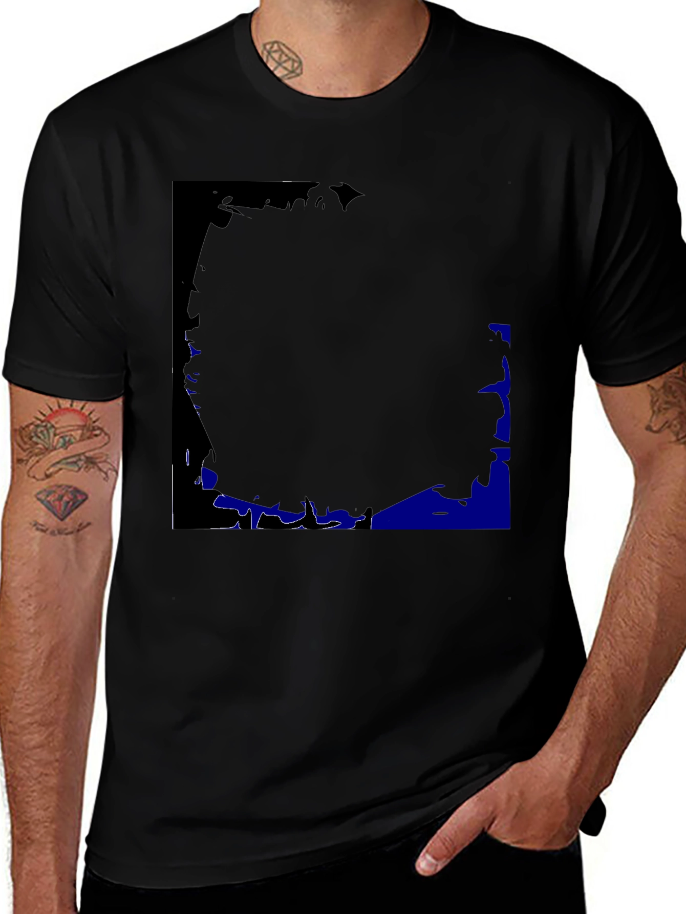 Black Graphic Print Crew Neck T-Shirt