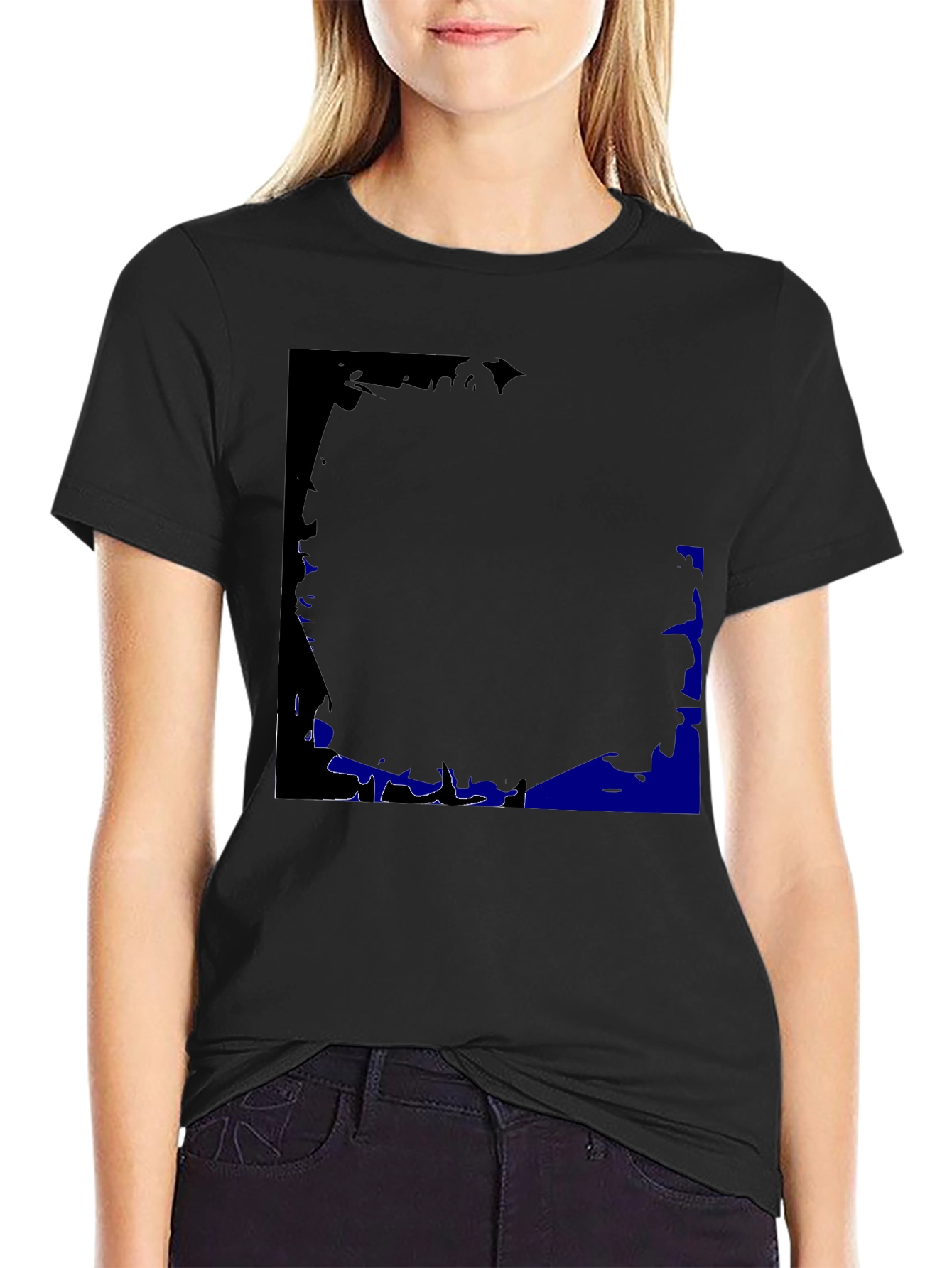 Black Graphic Print Crew Neck T-Shirt