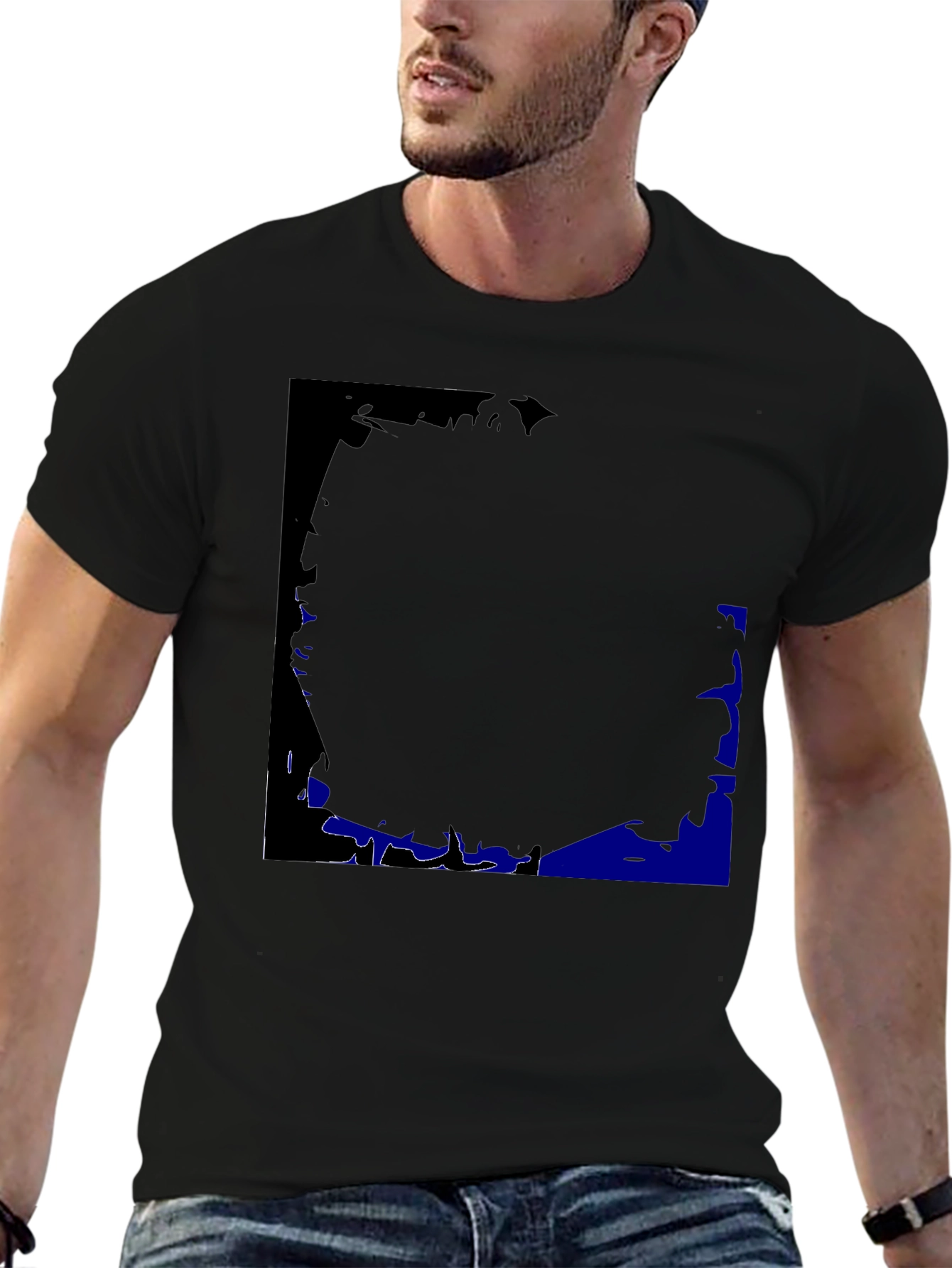 Black Graphic Print Crew Neck T-Shirt