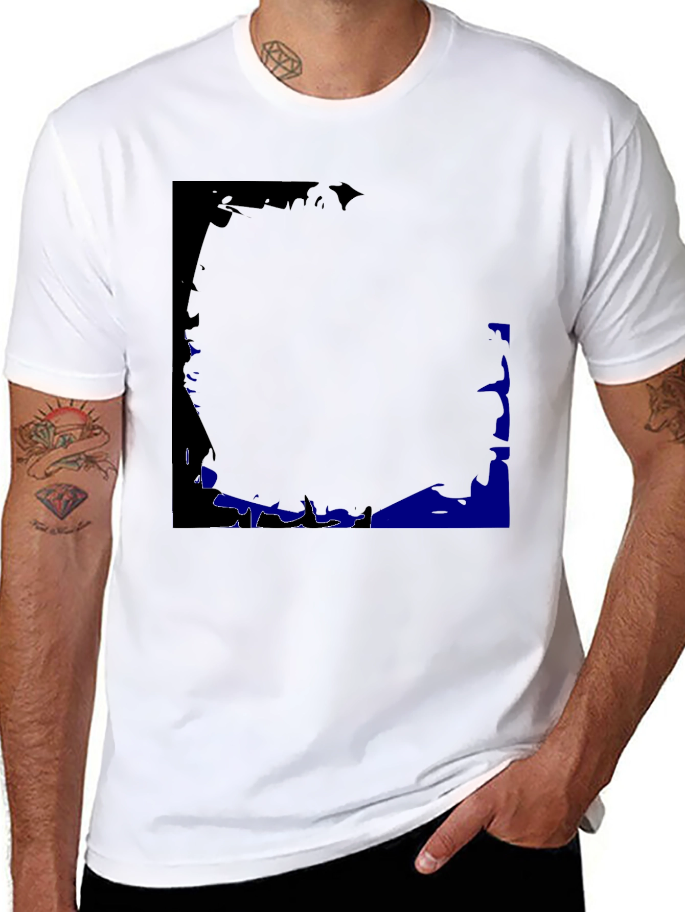Black Graphic Print Crew Neck T-Shirt