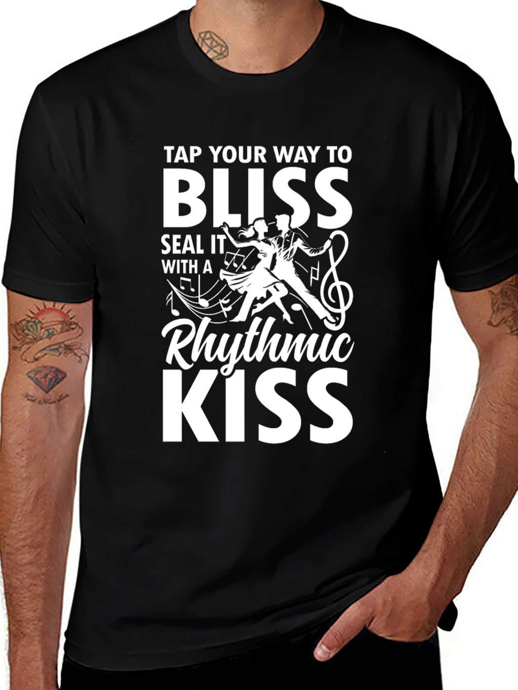 Rhythmic Kiss Graphic Tee - Blissful Dance