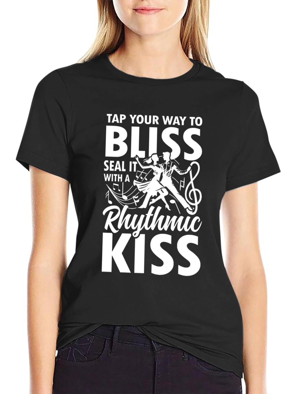 Rhythmic Kiss Graphic Tee - Blissful Dance
