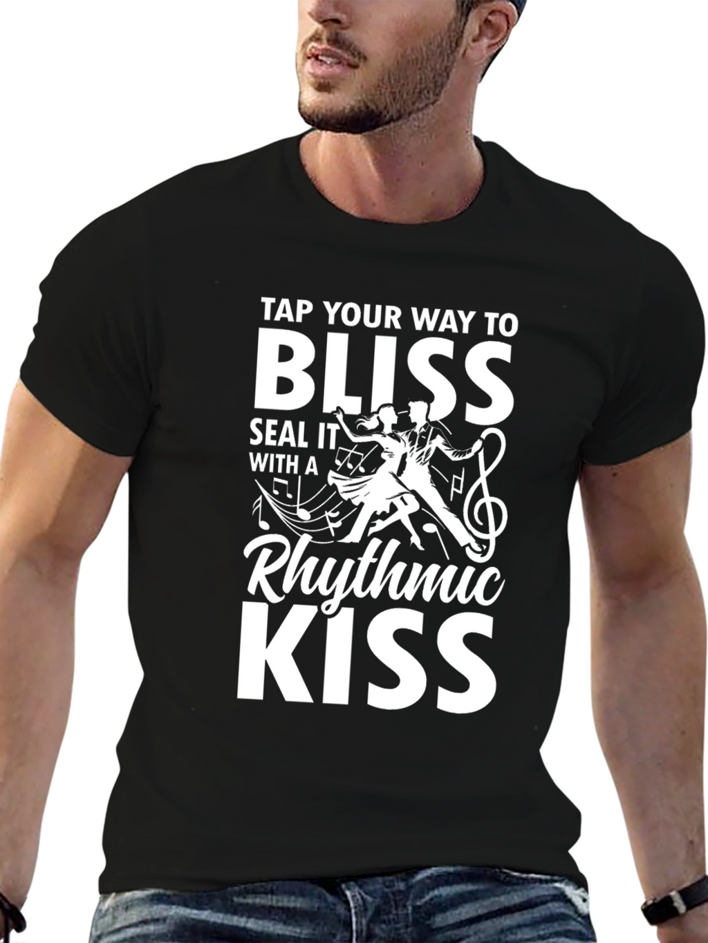 Rhythmic Kiss Graphic Tee - Blissful Dance