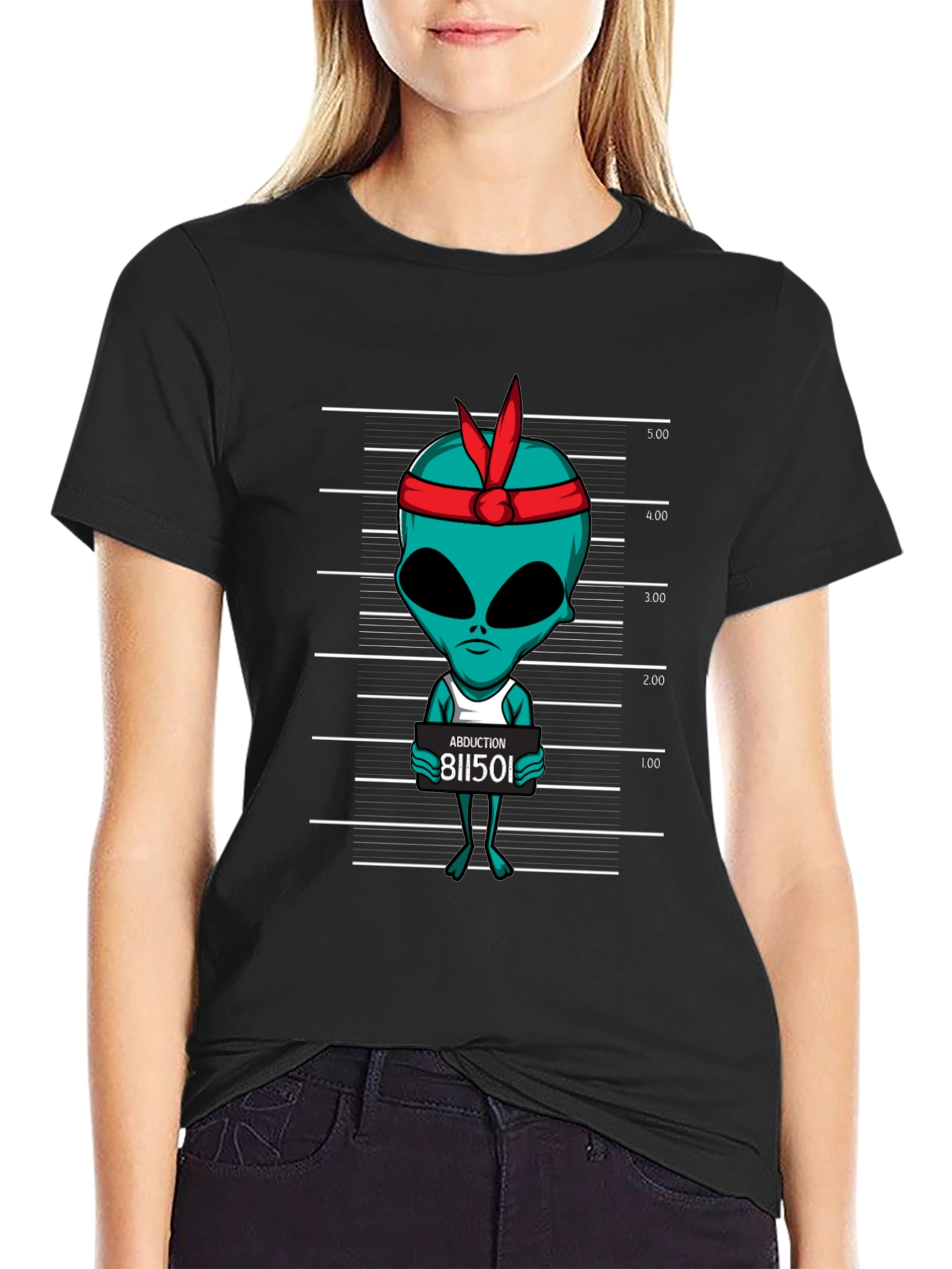 Alien Mugshot Graphic Tee - Abduction T-Shirt